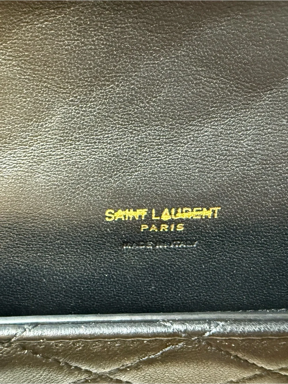 Yves Saint Laurent Black Quilted Leather Chain Wallet